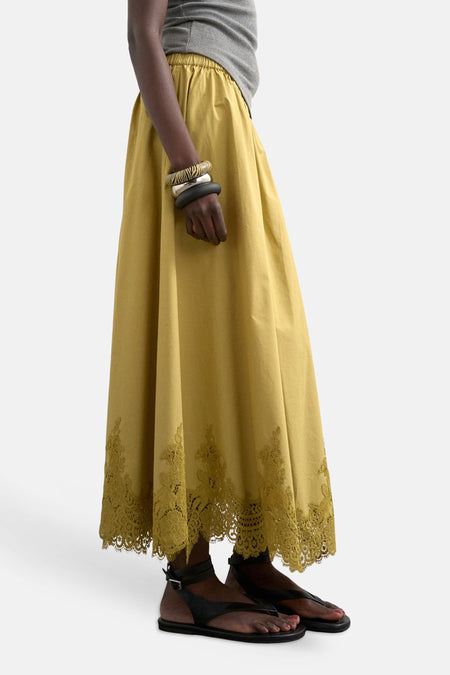 Rok (lang) groen - TOPSHOP