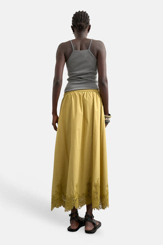 Rok (lang) groen - TOPSHOP