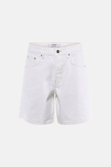 Witte short van TOPSHOP met contrasterende stiksels, een knoopsluiting en voorzakken.