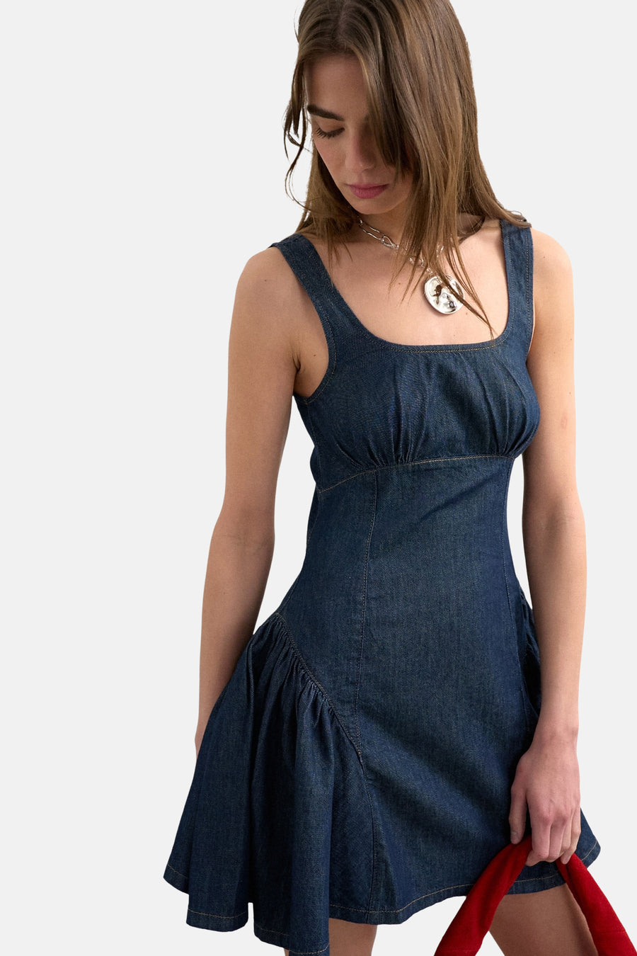 Robes sans manches dark blue denim - TOPSHOP