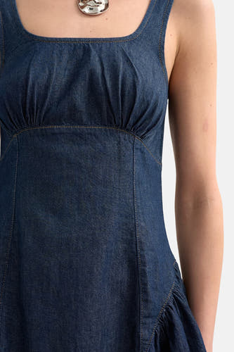 Robes sans manches dark blue denim - TOPSHOP