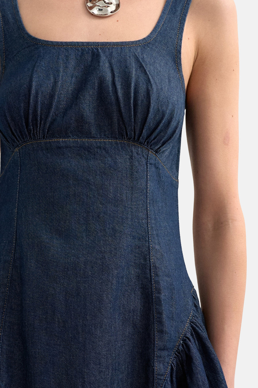 Robes sans manches dark blue denim - TOPSHOP