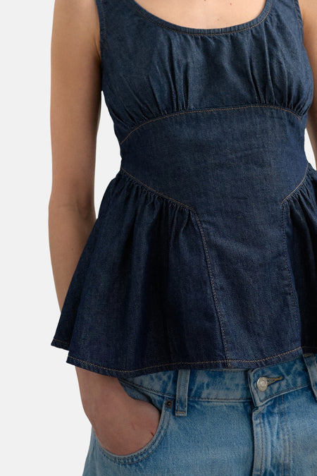 Blouse zonder mouwen - Medium Blue Denim