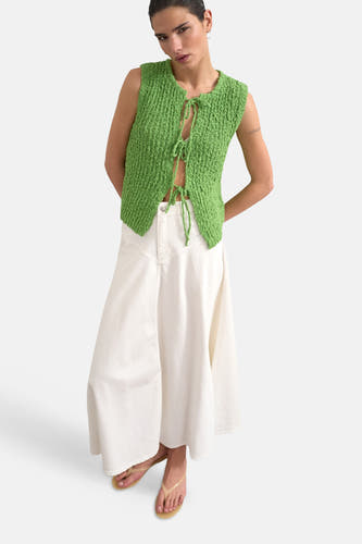 Rok (lang) white denim - TOPSHOP