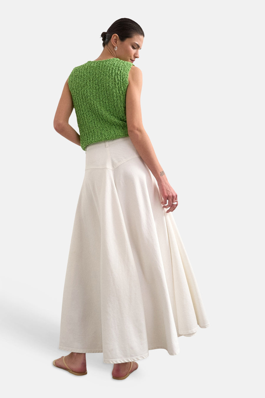 Rok (lang) white denim - TOPSHOP