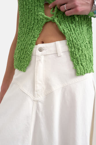 Rok (lang) white denim - TOPSHOP