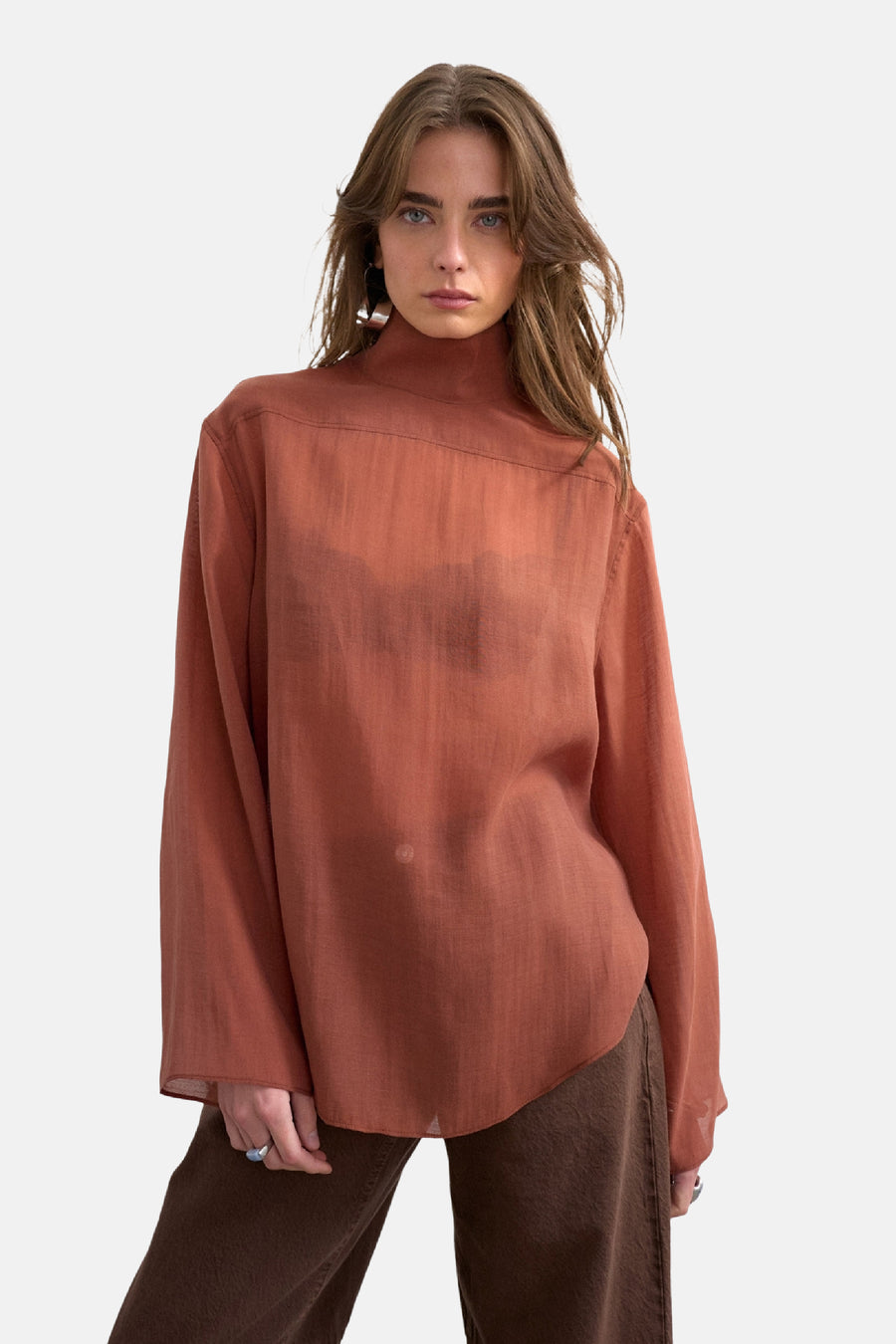 Blouse (lange mouwen) oranje - TOPSHOP