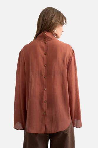 Blouse (lange mouwen) oranje - TOPSHOP