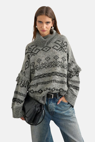 Pull col roulé gris - TOPSHOP