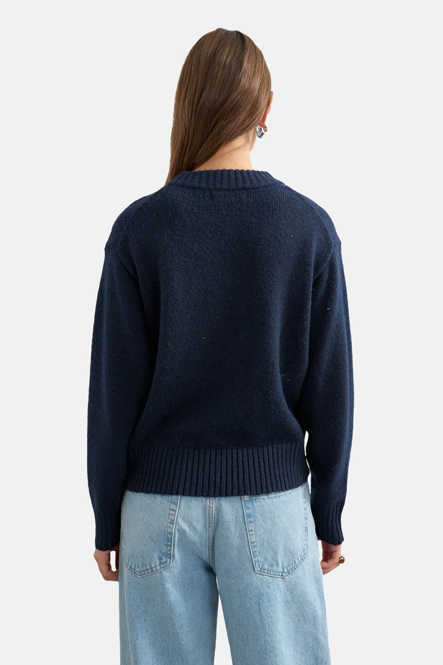 Trui met ronde hals blauw - TOPSHOP