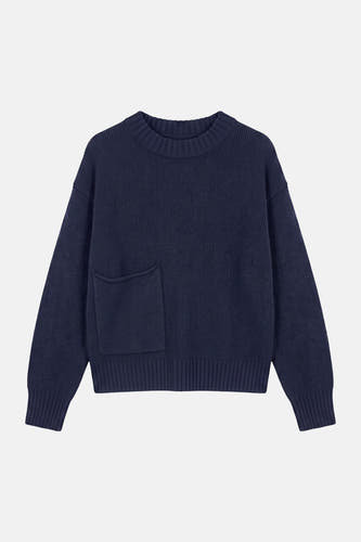 Trui met ronde hals blauw - TOPSHOP