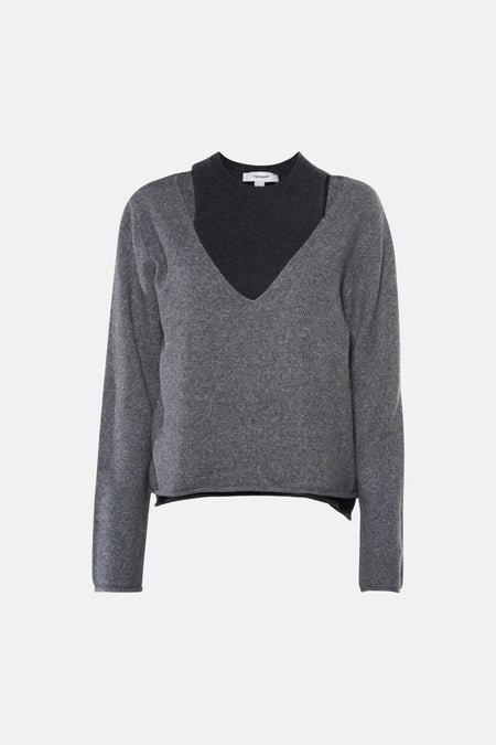 Pull V-hals - Grey