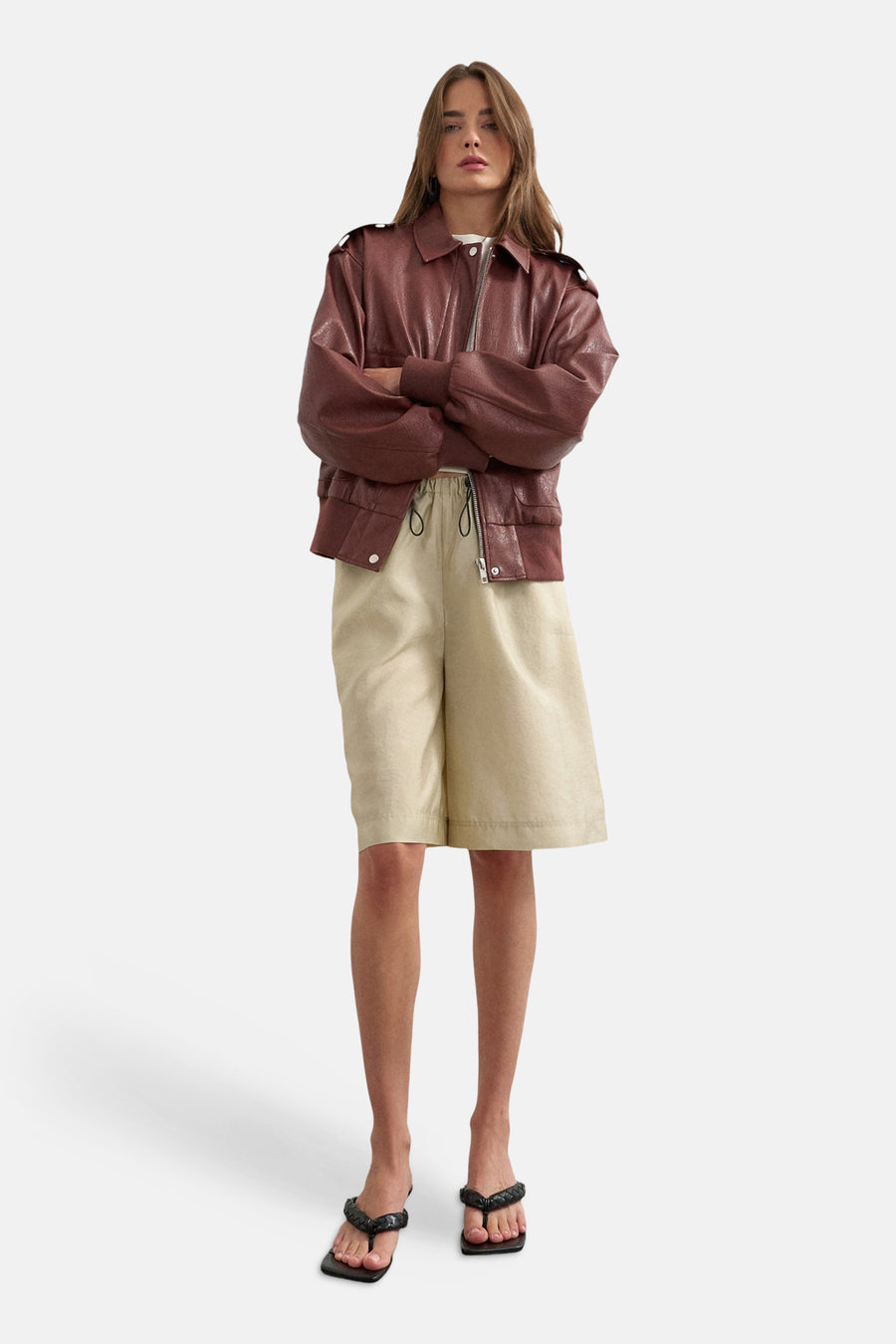 Veste en cuir rouge - TOPSHOP