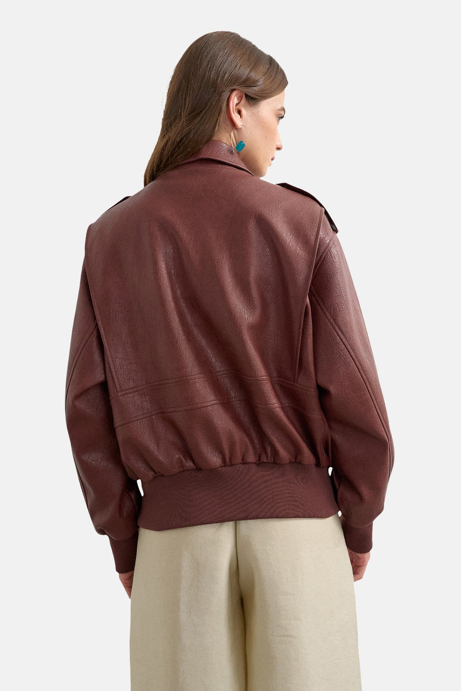 Veste en cuir rouge - TOPSHOP