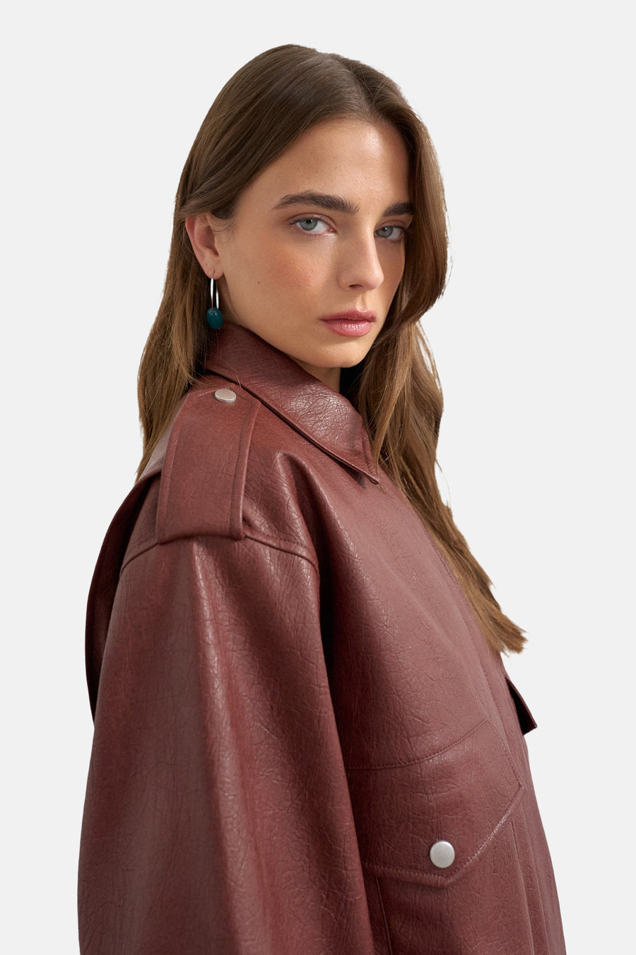 Veste en cuir rouge - TOPSHOP