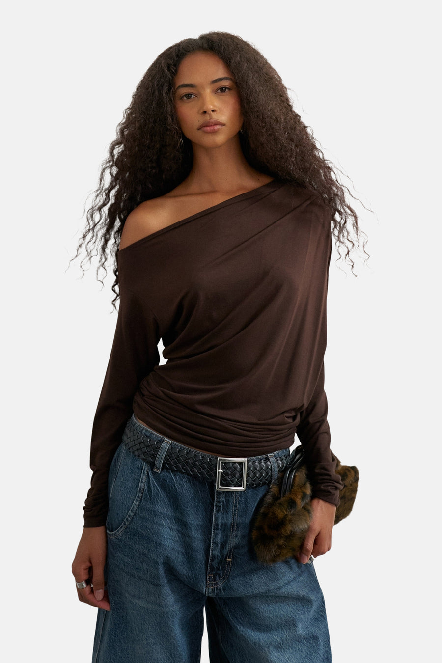 Top (lange mouwen) bruin - TOPSHOP