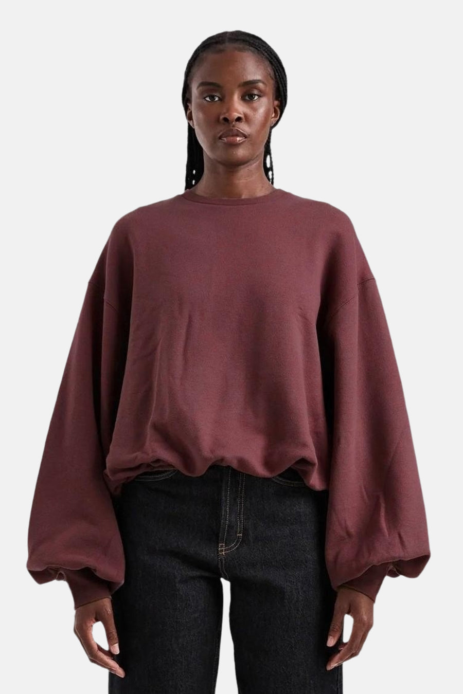 Sweat col O - Brun