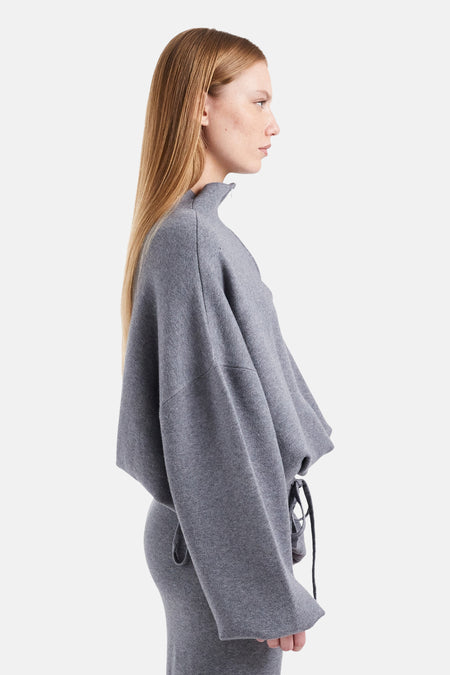Trui met ronde hals grijs - TOPSHOP