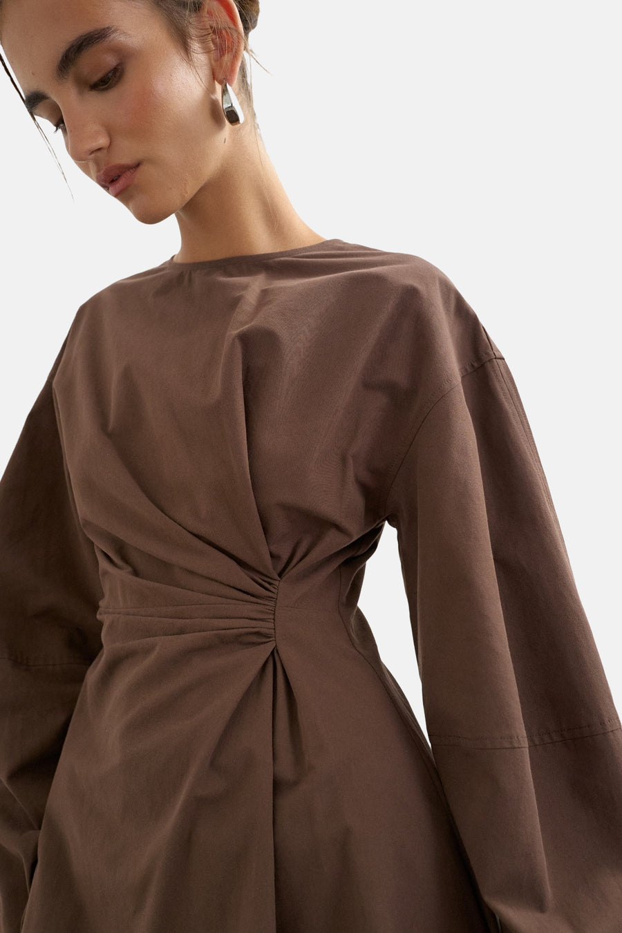 Kleedje met lange mouwen - Chocolate Brown