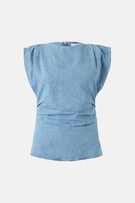 Blouse (zonder mouwen) mid blue denim - TOPSHOP