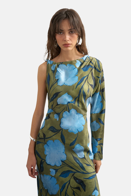 Kleedje met lange mouwen - Khaki