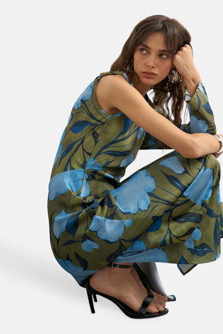 Kleedje met lange mouwen - Khaki