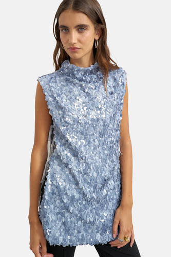 Blouse (zonder mouwen) blauw - TOPSHOP