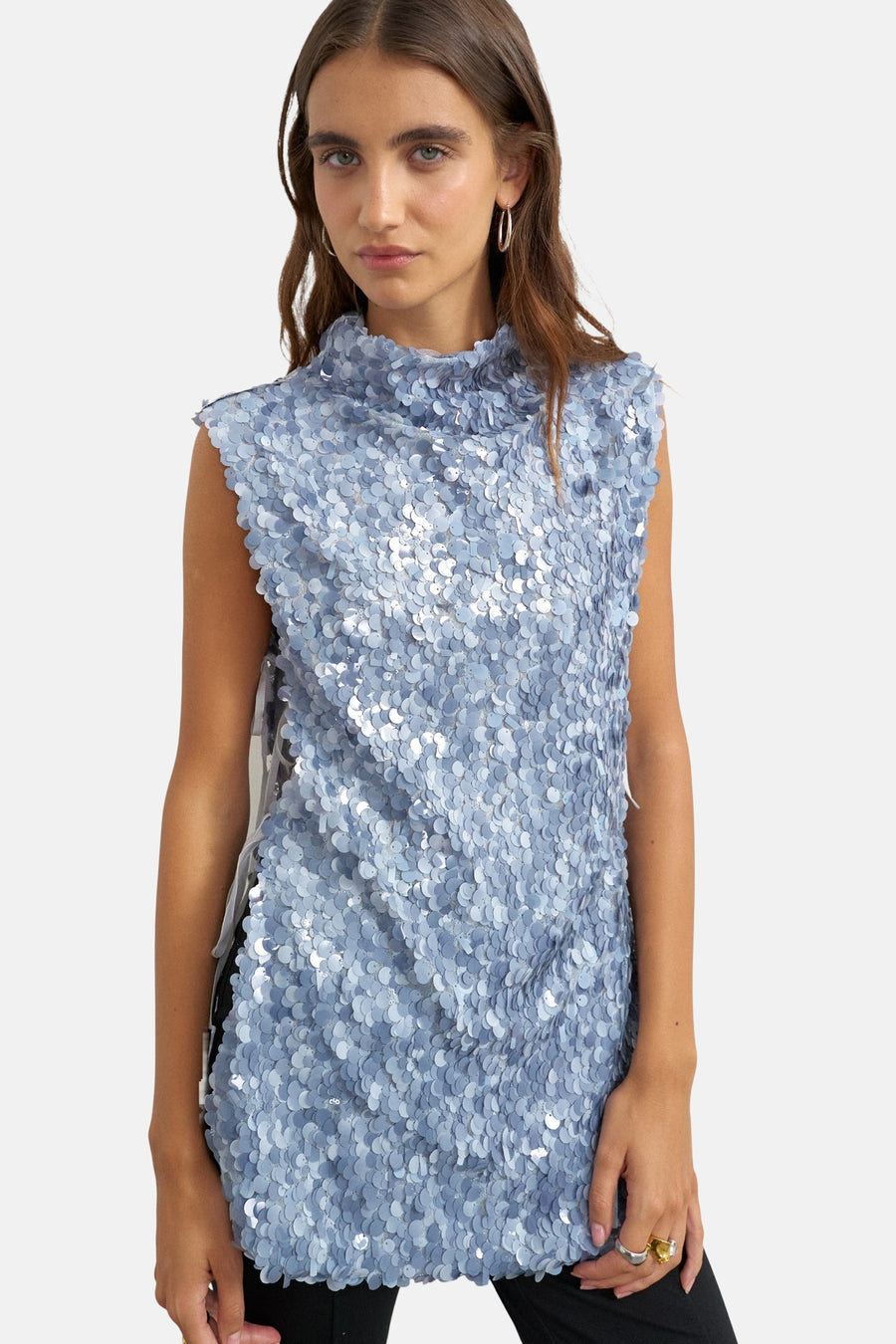 Blouse (zonder mouwen) blauw - TOPSHOP