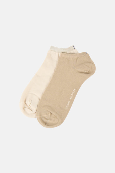 Beige sokken van TOMMY JEANS, met effen ontwerp en laag model.