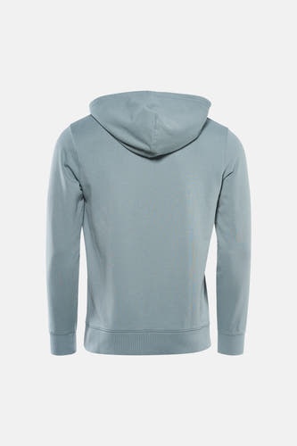 Blauwe sweater met kap van Levi's®, rugaanzicht met lange mouwen en een effen design.