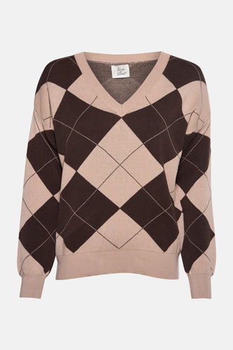 Trui met V-hals bruin - Terra di Siena - Terra di Siena - 4