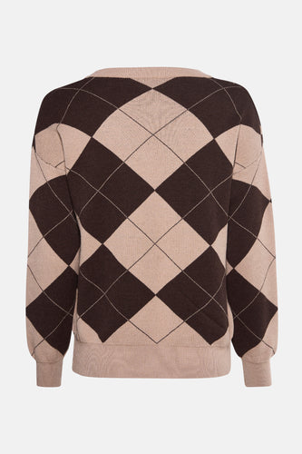 Trui met V-hals bruin - Terra di Siena - Terra di Siena - 4