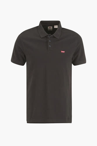 Zwarte polo met korte mouwen van Levi's®, met een klassieke kraag en knoopsluiting.