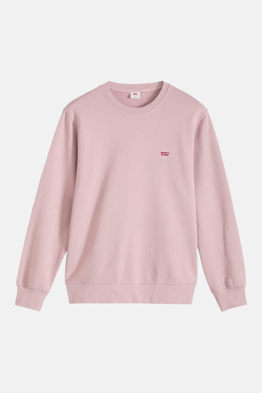 Roze sweater van Levi's®, met lange mouwen en een klein rood Levi's logo op de borst.