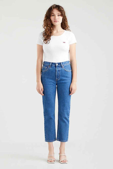 Straight jeans - mid blue denim