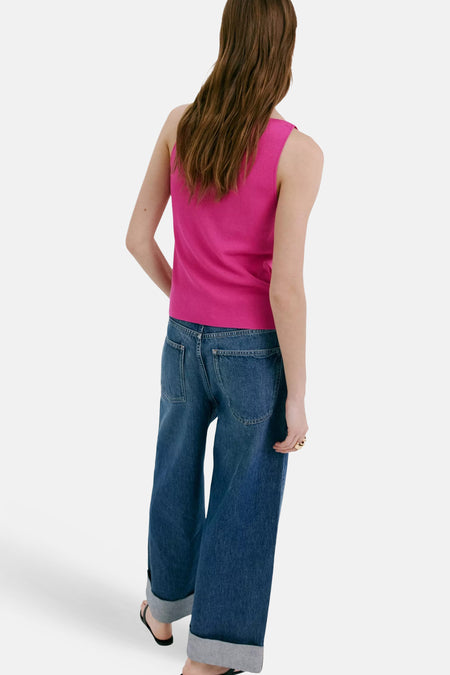 Giletkorte zonder mouw - roze