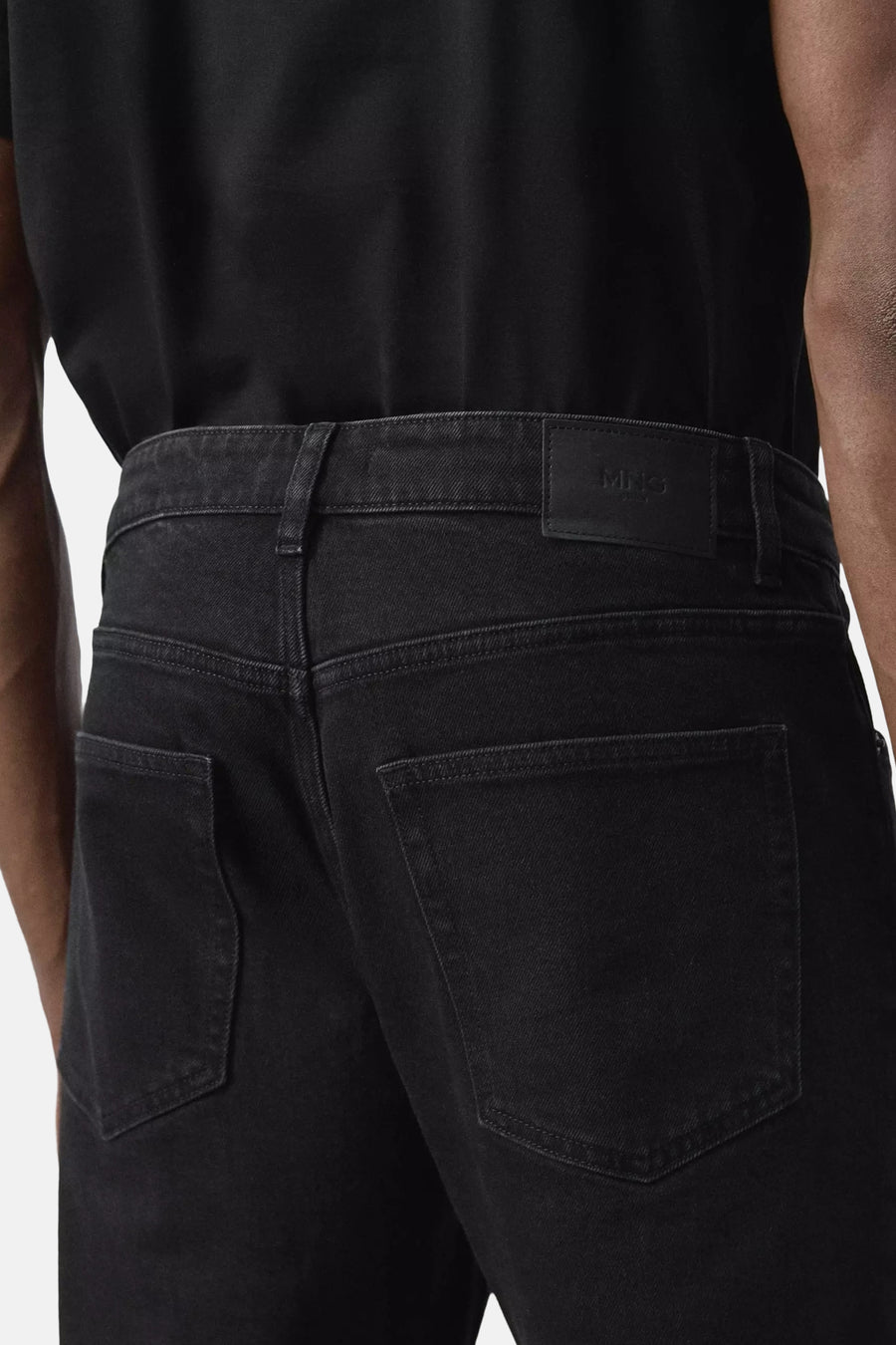 Jeans tapered black denim - MANGO