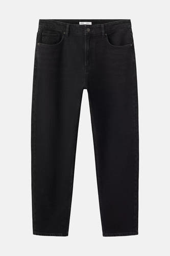 Jeans tapered black denim - MANGO
