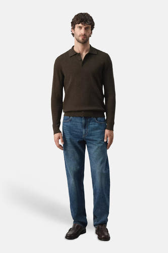 Pull col V - brun