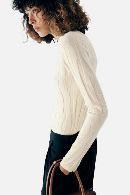 Pull O-hals - ecru