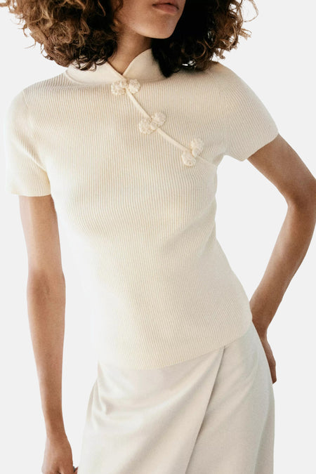 Pull met korte mouwen - ecru