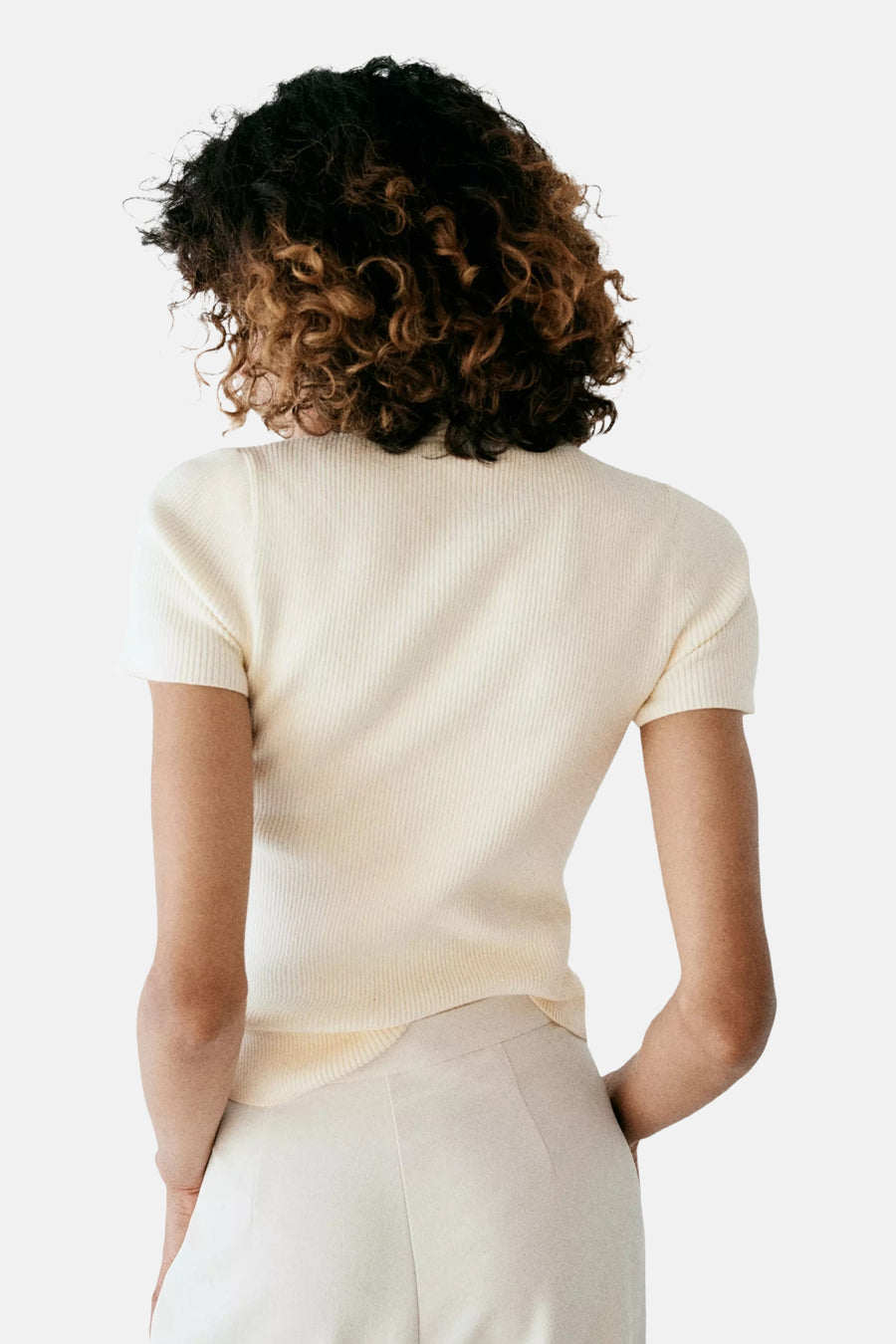 Pull met korte mouwen - ecru