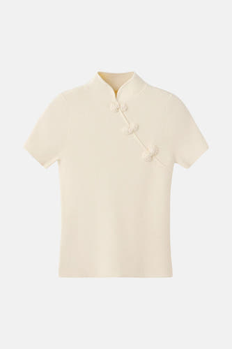 Pull met korte mouwen - ecru