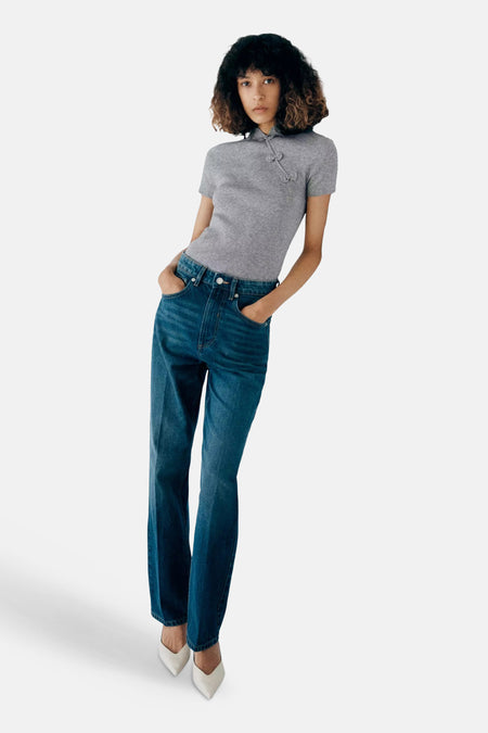 Pull met korte mouwen - grijs