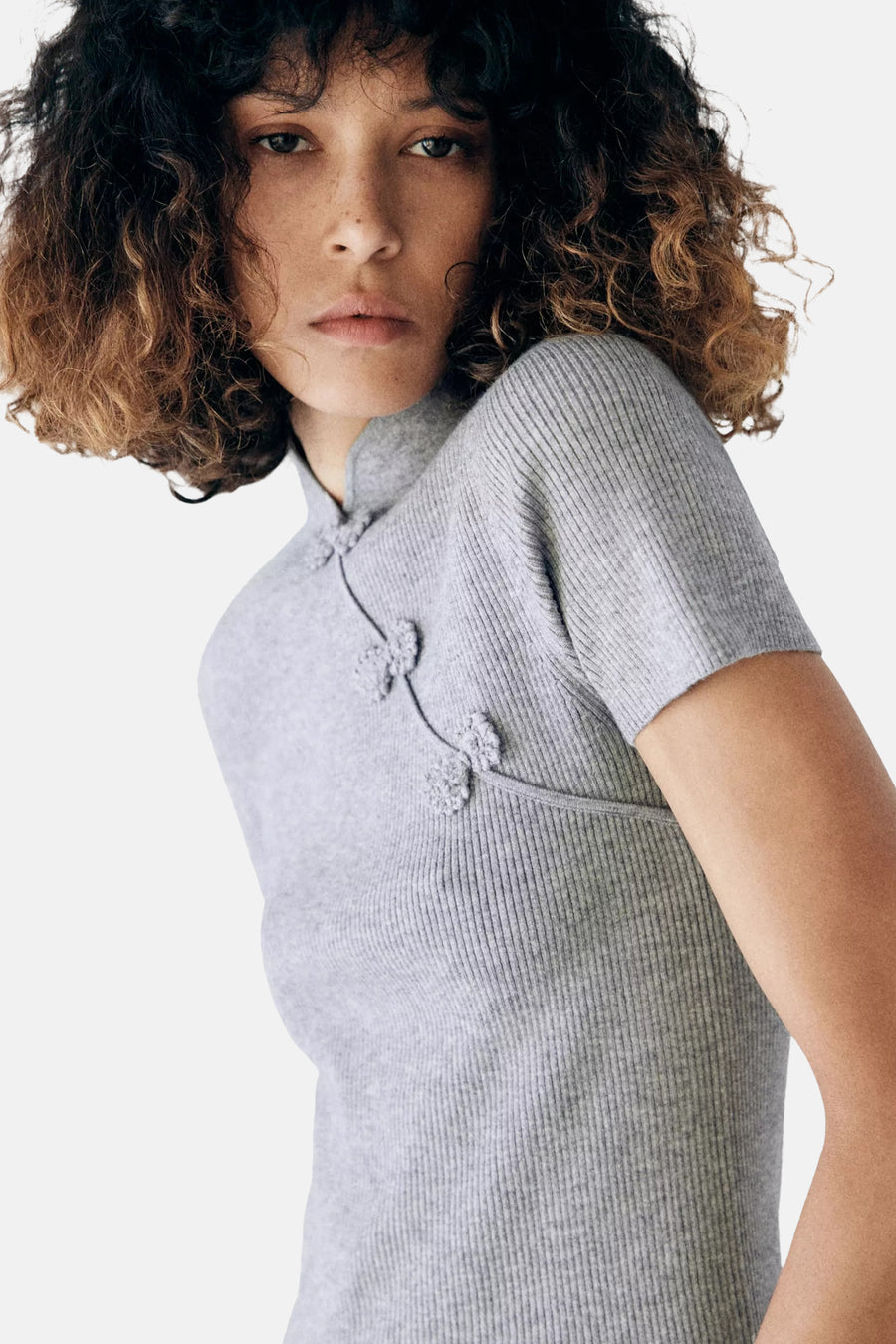 Pull à manches courtes - gris