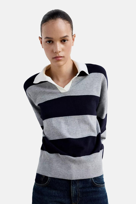 Pull col V - multicolore