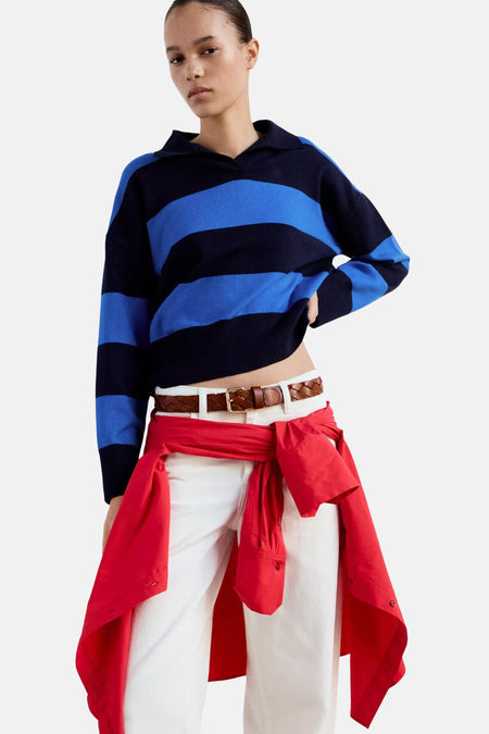 Pull col V - multicolore