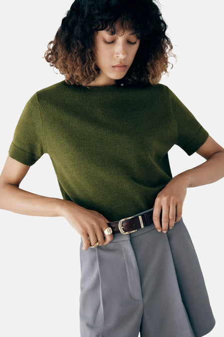 Pull met korte mouwen - groen