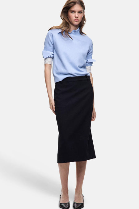 Pull met korte mouwen - blauw