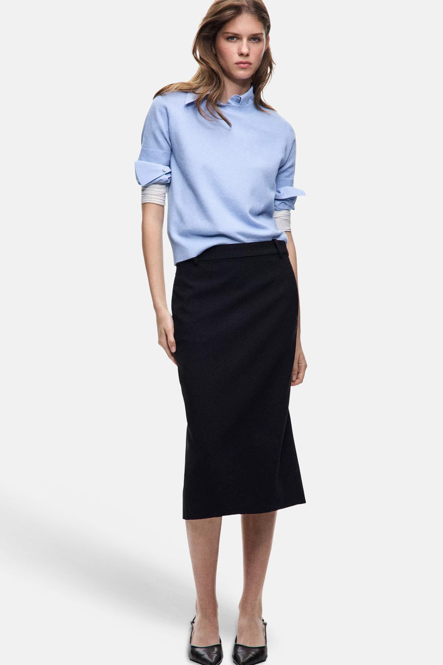 Pull met korte mouwen - blauw